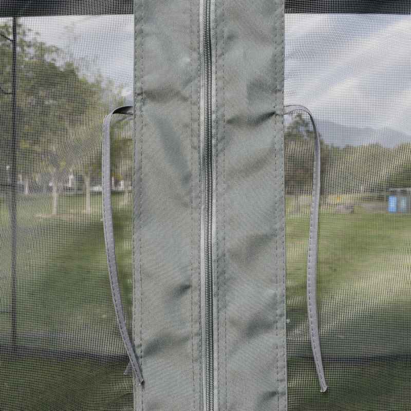 Outsunny 3(M)x3(M) Garden Gazebo Double Top Outdoor Canopy Patio Event Party Wedding Tent Backyard Sun Shade with Netting - Grey