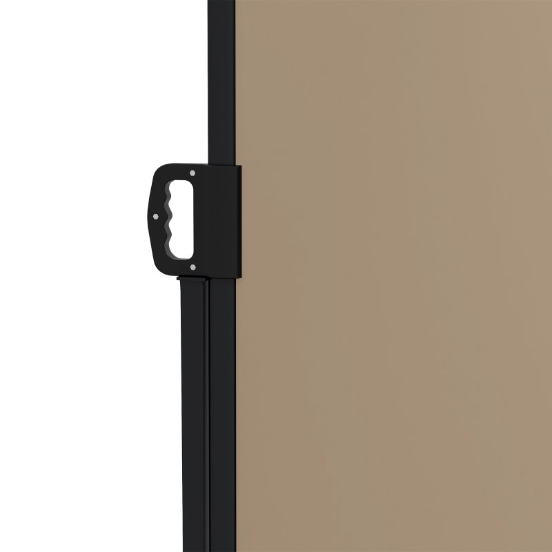 Outsunny Retractable Side Awning, Garden Privacy Screen Divider, Full Cassette Wind Breaker for Hot Tub, Balcony, Terrace, Pool, 400 x 180cm, Khaki