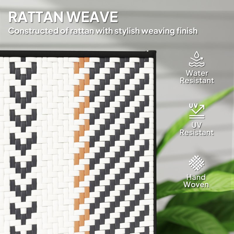 Outsunny Rattan Folding Chair Outdoor Set of 2, 5-Position Adjustable Wicker Garden Dining Chair with High Backrest, Wide Armrest, for Patio, Terrace, Balcony, Black