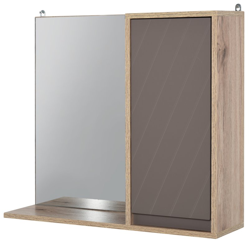 HOMCOM Bathroom Mirror Cabinet, Wall-Mounted Bathroom Cabinet with Mirror and Adjustable Inner Shelf,  57L x 14.2W x49.2H cm