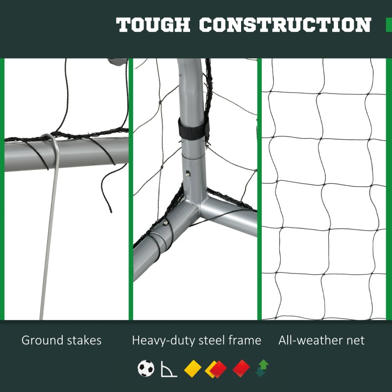 SPORTNOW 6ft x 4ft Football Goal, Football Net for Garden, Training Goal with Ground Stakes, Steel Frame