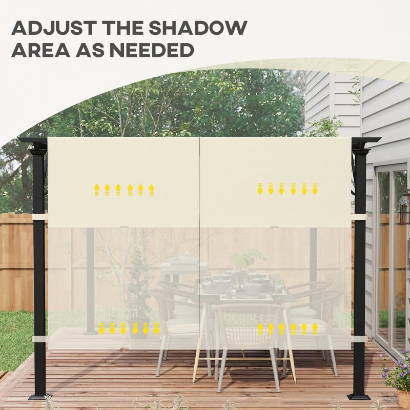 Outsunny 2 PCS Pergola Canopy Replacement, 4.9 x 1.2m UV Protection Pergola Cover, Easy to Install, for 3 x 3(m) Pergola, Cream White