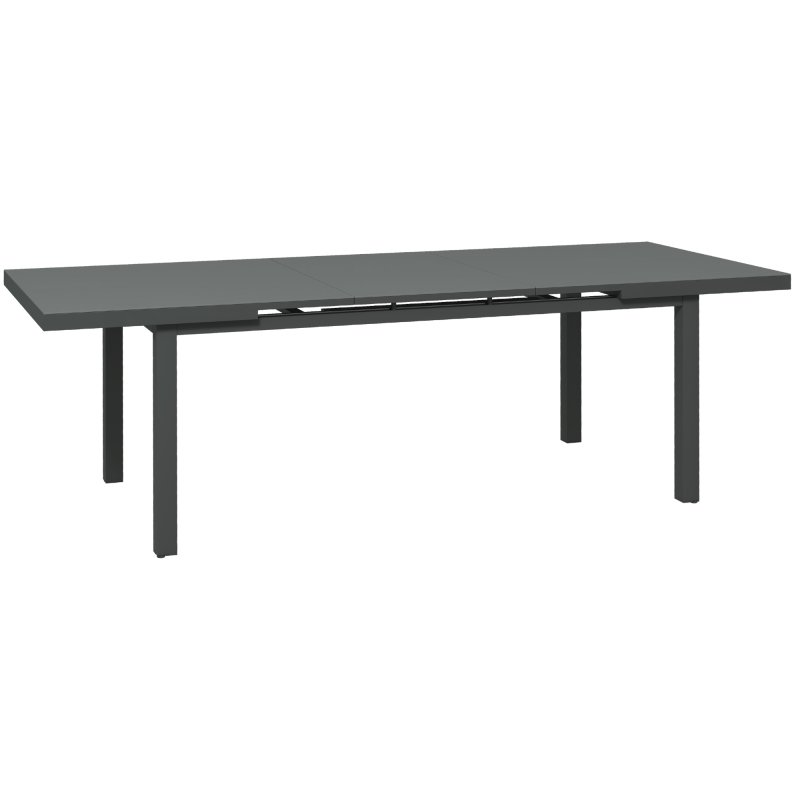 Outsunny 246 cm Extending Garden Table, Rectangle Outdoor Dining Table for 6-8, Aluminium Frame for Patio, Balcony - Charcoal Grey