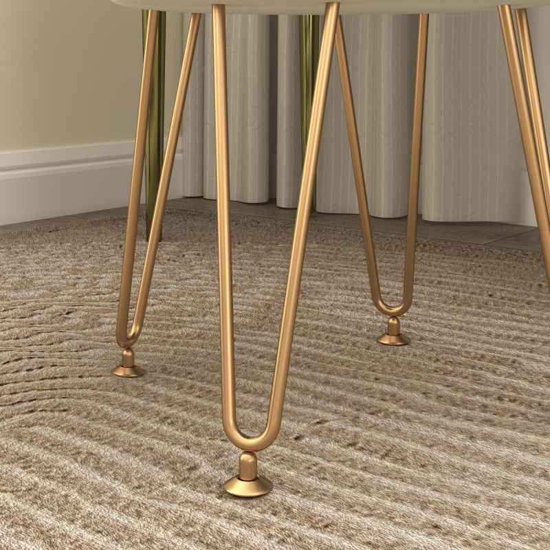 HOMCOM 5L Velvet Storage Ottoman, Modern Round Footstool with Metal Hairpin Legs and Removable Lid, Dressing Table Stool Side Table for Hallway, Bedroom, Living Room, 33 x 33 x 43 cm, Cream White