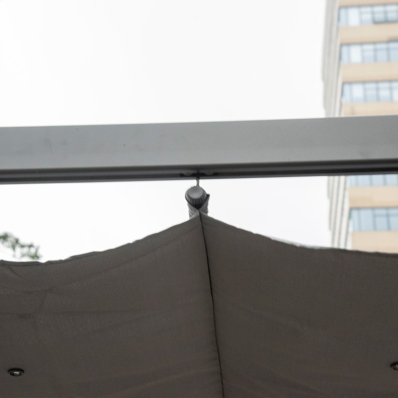 Outsunny 3 x 3(m) Aluminium Pergola Canopy Gazebo Awning Outdoor Garden Sun Shade Shelter Marquee Party BBQ, Dark Grey