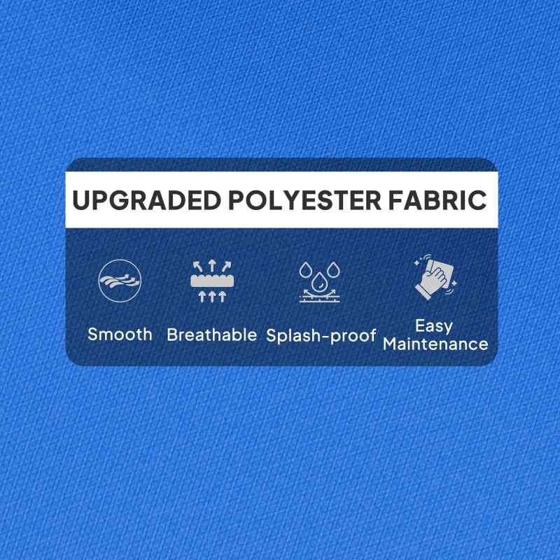 Outsunny Tufted Adirondack Chair Cushion, Thick Garden Seat Cushion Pad with Backrest, Rocking Chair Cushion with Ties for Outdoor and Indoor Use, Blue