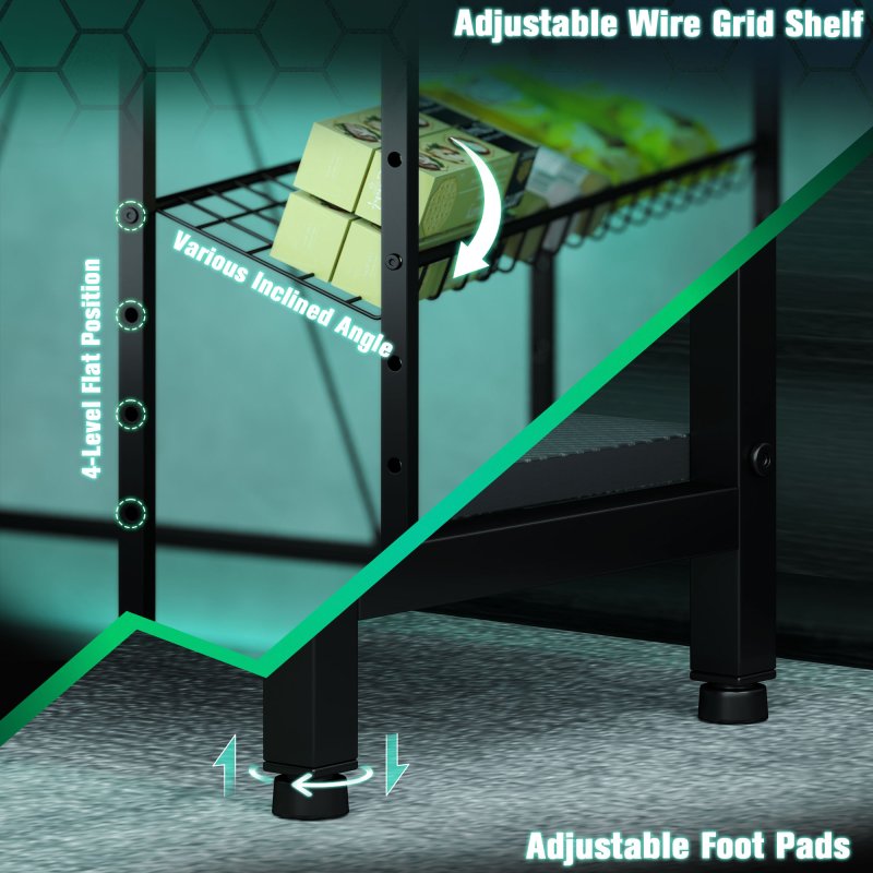 HOMCOM L Shaped Gaming Desk with LED Lights, Power Outlet, USB Charging Ports, 107cm Reversible Corner Computer Desk with Storage Shelves, Monitor Stand for Home Office, Small Space, Black