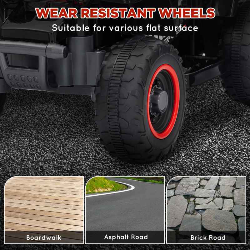 AIYAPLAY 6V Electric Car for Kids, Battery Powered Kids ATV, Quad Bike with Forward Backward, LED Headlights, for Ages 18-36 Months, Red