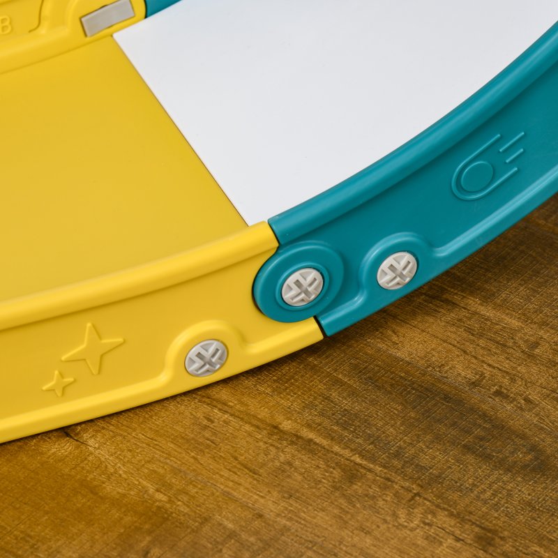AIYAPLAY Kids Slide, 4 in 1 Toddler Slide with Basketball Hoop, Climber, Telescope, Storage Basket, Indoor Slide for 1-3 Years, Yellow