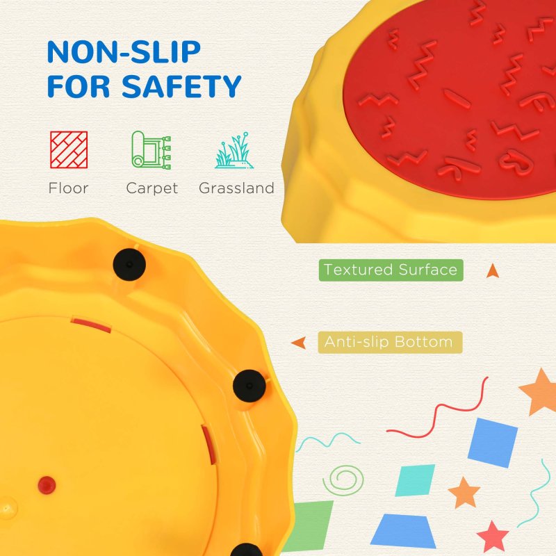 Outsunny 5 PCS Kids Stepping Stones Balance Beam w/ Non-Slip Surface and Bottom, Balance River Stones for Toddler