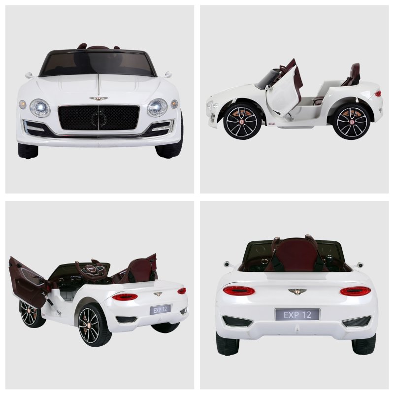HOMCOM Bentley GT Licensed 12V Electric Car for Kids, Kid's Electric Ride on with Remote Control, Ride on Car with LED Lights, Music, for 3-5 Years, White