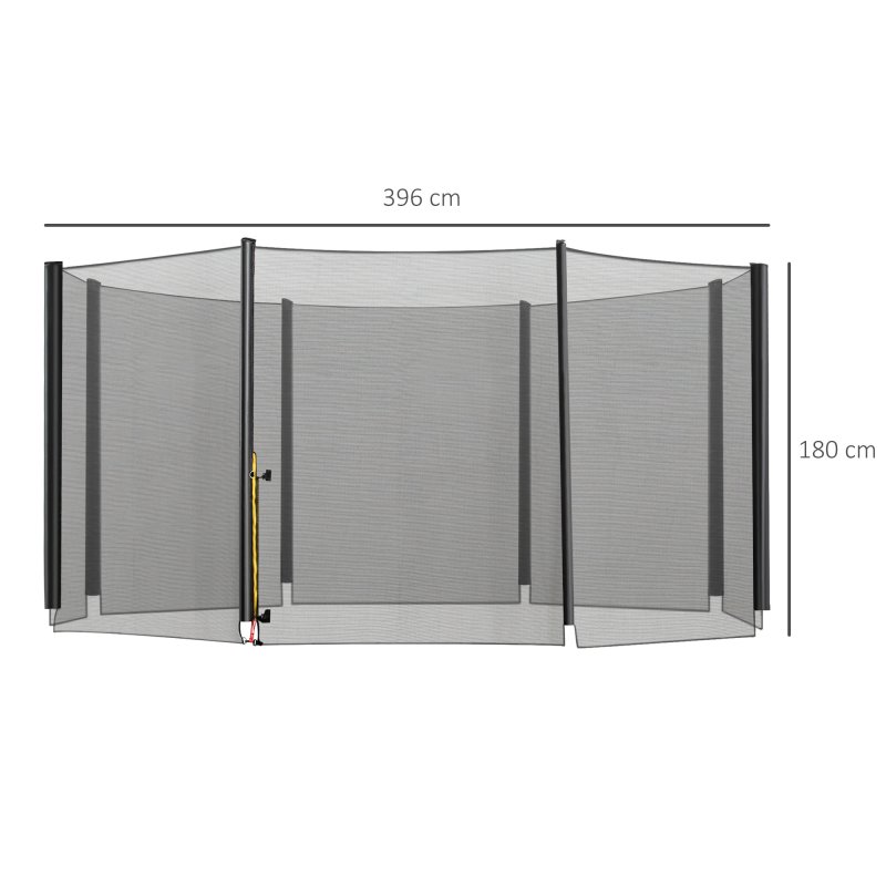 HOMCOM 13ft Trampoline Net Replacement Safety Net Enclosure Net Spare w/ 8 Poles
