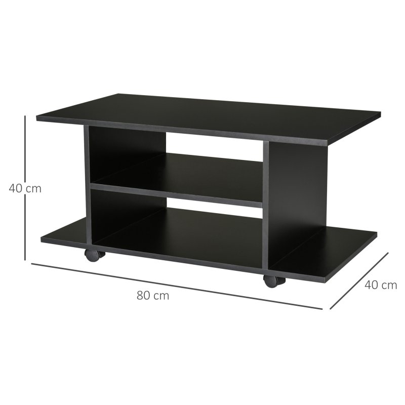 HOMCOM Modern TV Cabinet Stand Storage Shelves Table Mobile Bedroom Furniture Bookshelf Bookcase 