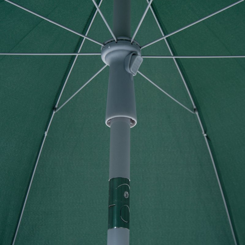 Outsunny 2.2m Beach Umbrella, Portable Parasol with Tilting Function, Outdoor Sunshade Shelter with 8 Ribs for Garden, Pool and Patio, Green