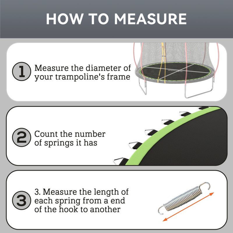 SPORTNOW Trampoline Replacement Mat with Eight Rows of Stitching, Spring Pull Tool, 54 V-Hooks, for 10ft Trampoline, Using 14cm Springs, Trampoline Jumping Mat, Green