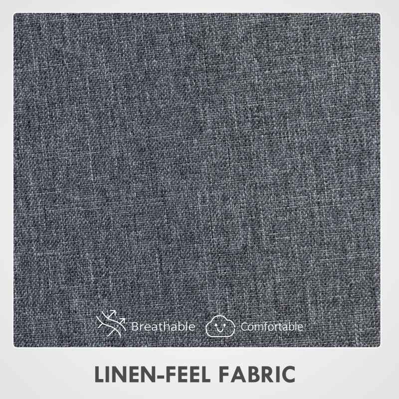 HOMCOM Office Chair, Fabric Computer Desk Chair with High Back, Swivel Wheels, Armrest, Tilting Function, Height Adjustable for Home, Grey