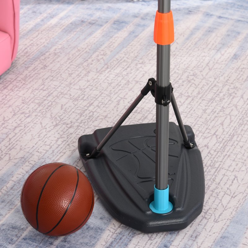 HOMCOM Kids Basketball Hoop and Stand Portable Basketball Stand Set w/ Ball Pump Netting Backboard Adjustable Height from 126 cm to 158 cm