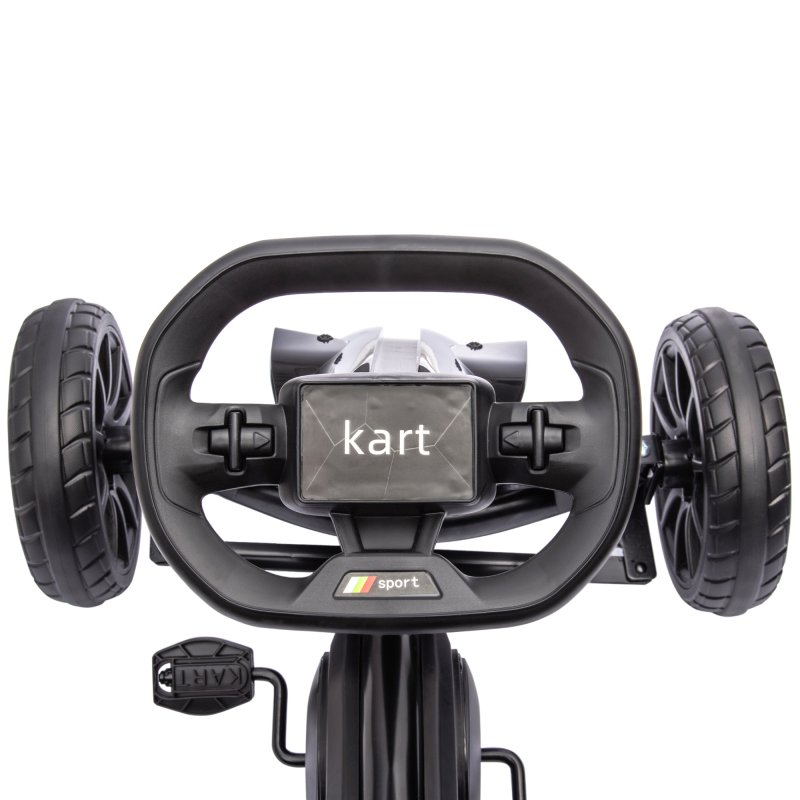 HOMCOM Children Pedal Go Kart, Kids Ride On Race with Adjustable Seat, Swing Axle, Shock Absorption EVA Tyres, Handbrake, for Ages 3-8 Years, Black