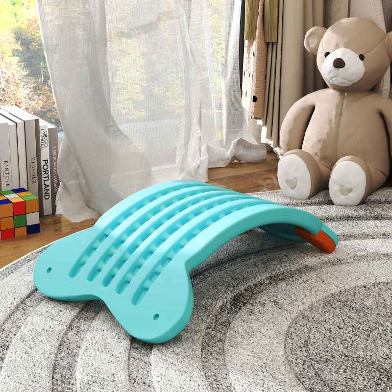 AIYAPLAY Balance Board Kids, Wobble Board Kids Seesaw Rock, Toddler Curved Balance Board for Balance Training & Sensory Play, Light Blue