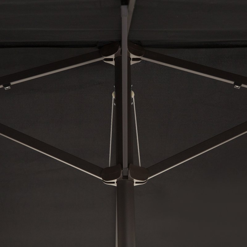 Outsunny 4.6m Garden Parasol Double-Sided Sun Umbrella Patio Market Canopy Shade Outdoor Black - NO BASE