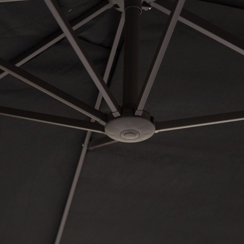 Outsunny 4.6m Garden Parasol Double-Sided Sun Umbrella Patio Market Canopy Shade Outdoor Black - NO BASE