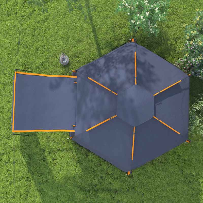 Outsunny Automatic Pop Up Camping Tent, Instant Setup 2-4 Man Tent with Mesh Windows, Waterproof & UV30+, Portable with Carry Bag for Fishing, Hiking, Backpacking, Dark Grey