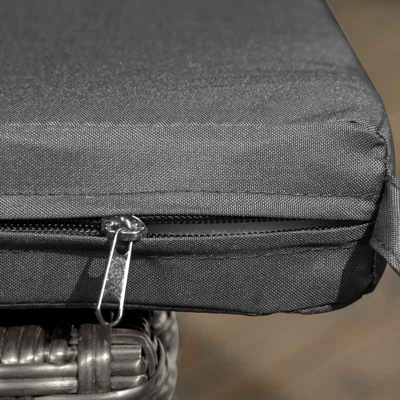 Outsunny 4 Pieces PE Rattan Garden Chairs with Cushion, Patio Wicker Dining Chairs with Backrest for Patio, Deck, Garden, Dark Grey