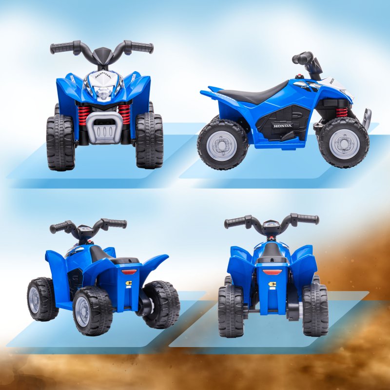 AIYAPLAY Honda Licensed Kids Electric Quad Bike, 6V Ride On Car ATV Toy, with LED Light, Horn, for 1.5-3 Years, Blue