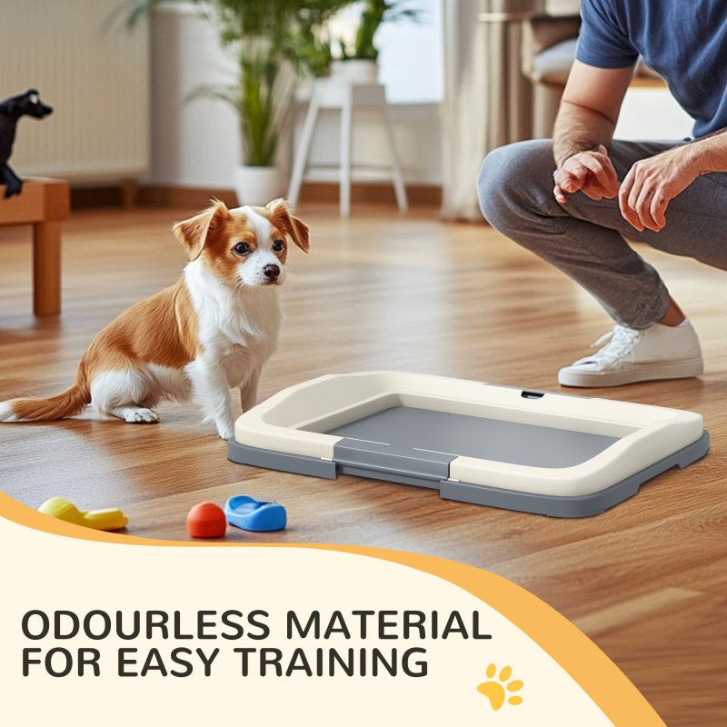 PawHut Dog Toilet Tray, Dog Litter Pee Pad Tray for Training Dogs, Dog Potty Tray Puppy Tray Pad Holder for Indoor, Balcony, Outdoor, 47 x 34 x 6cm