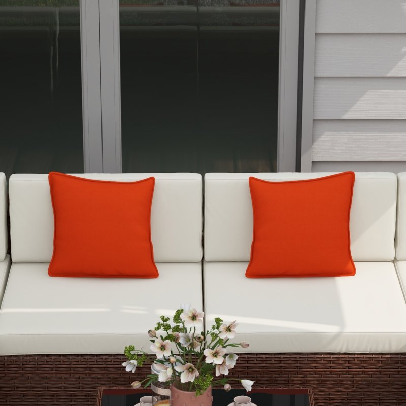 Outsunny 7 Pieces PE Rattan Garden Furniture Set with Thick Padded Cushion, Patio Garden Corner Sofa Sets with Glass Coffee Table and Pillows, Buckle Structure, Mixed Brown