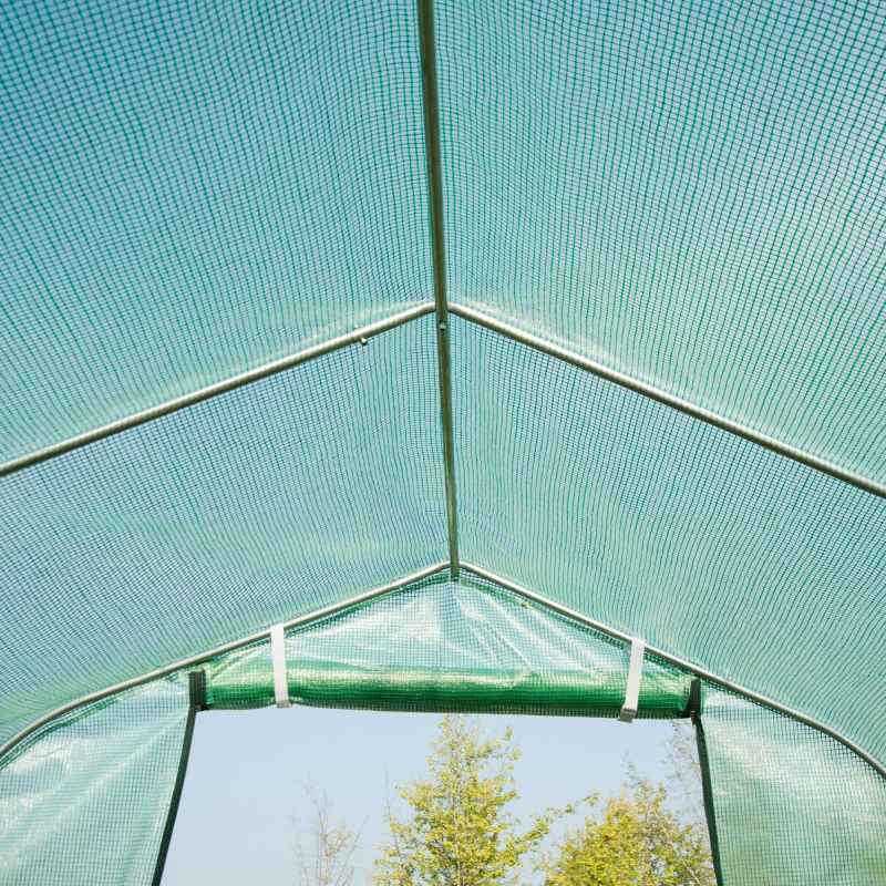 Outsunny Polytunnel Greenhouse with Windows and Door, Walk in Greenhouse for Garden, Backyard (4 x 2 M)