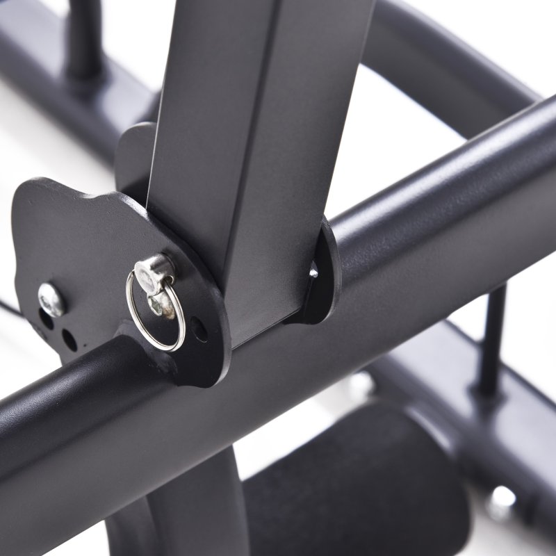 HOMCOM Multifunction Power Tower Home Workout Dip Station w/ Sit-up Bench Push-up Bars and Tension Ropes Fitness Equipment Office Gym Training