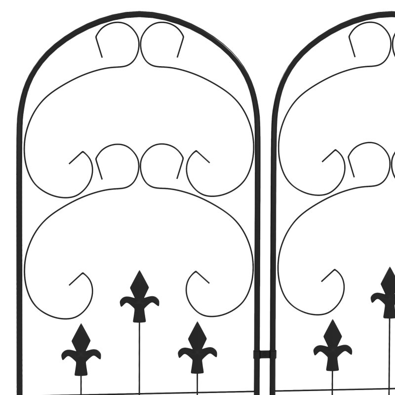 Outsunny Set of 2 Garden Trellis, Metal Trellis for Climbing Plants Support Frames, 45 x 150cm, Scrolls Design
