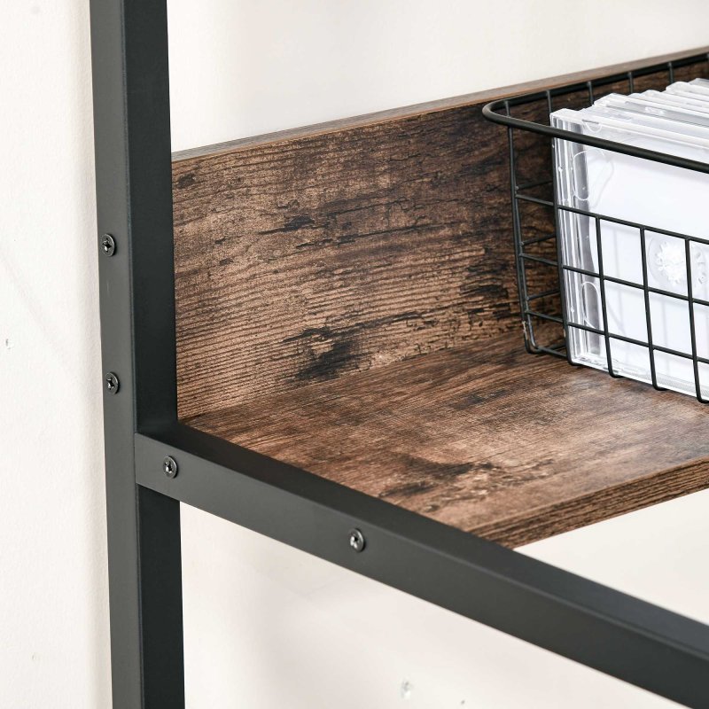 HOMCOM Computer Desk with Storage Shelf, 120 x 60cm Home Office Desk with Metal Frame, Study Table, Easy Assembly