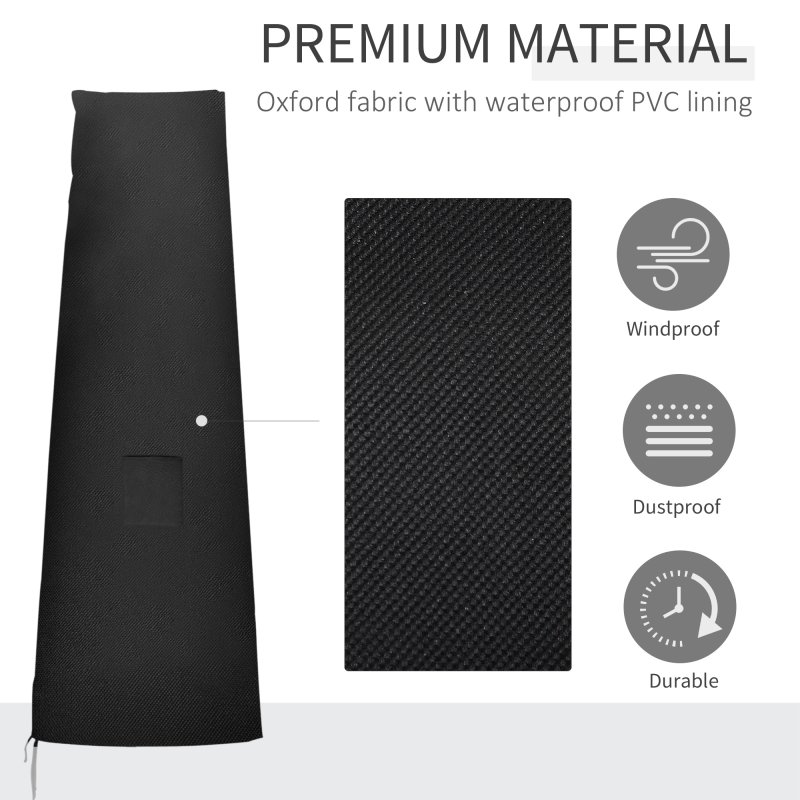 Outsunny Garden Parasol Cover Waterproof Outdoor Cantilever Banana Umbrella Protector 300D Oxford Fabric 240 x 48/70 cm for 3 m Cantilever Parasol