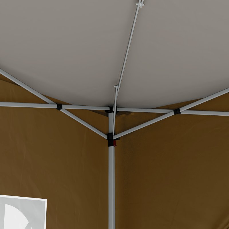Outsunny 3 x 3 Meters Pop Up Water Resistant Gazebo Wedding Camping Party Tent Canopy Marquee with Carry Bag and 2 Windows, Khaki