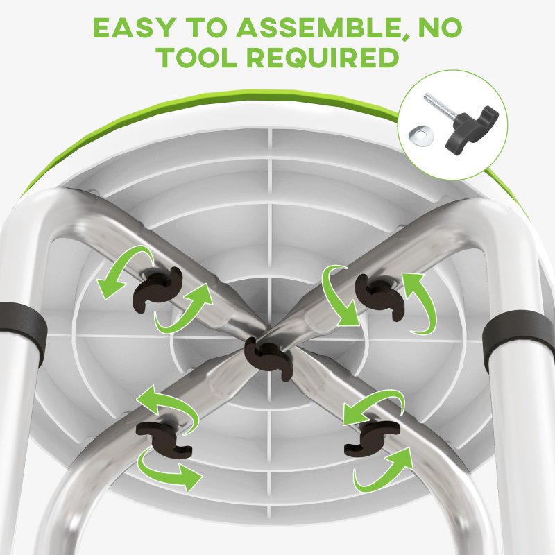 HOMCOM 360 Swivel Seat Bath Shower Stool, Adjustable Height Shower Chair with Aluminium Frame Non-Slip Feet Chair Safe Support Home Assistance