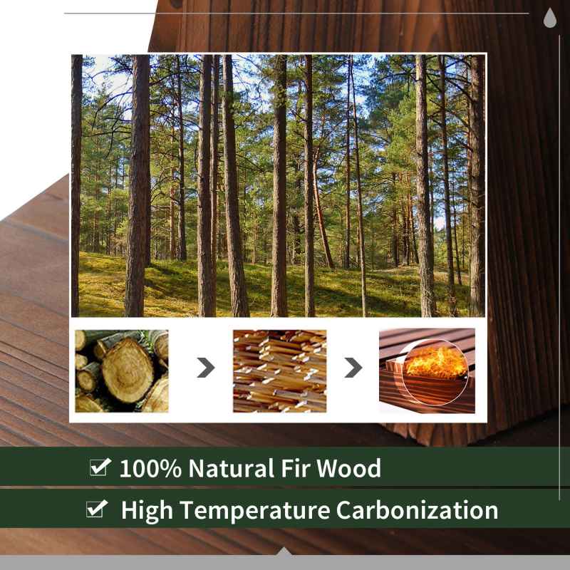 Outsunny Wooden 2-Tier Barrel Water Fountain with Pump Freestanding Cascading Feature Self Contained Water Pump Garden Decoration