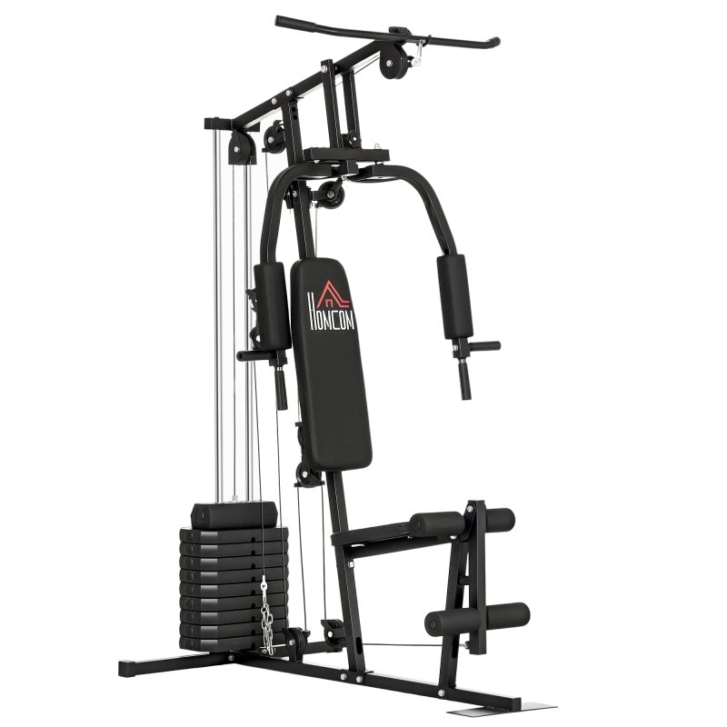 HOMCOM Multi Gym with Weights, Multifunction Home Gym Machine with 45kg Weight Stack for Full Body Workout and Strength Training