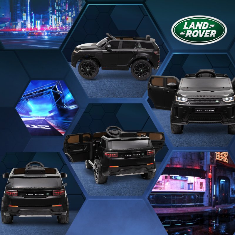 AIYAPLAY Land Rover Discovery Sport Licensed Kids Electric Car, 12V Ride on Car with Remote Control, LED Lights, Music, Horn, for Ages 3-6 Years, Black