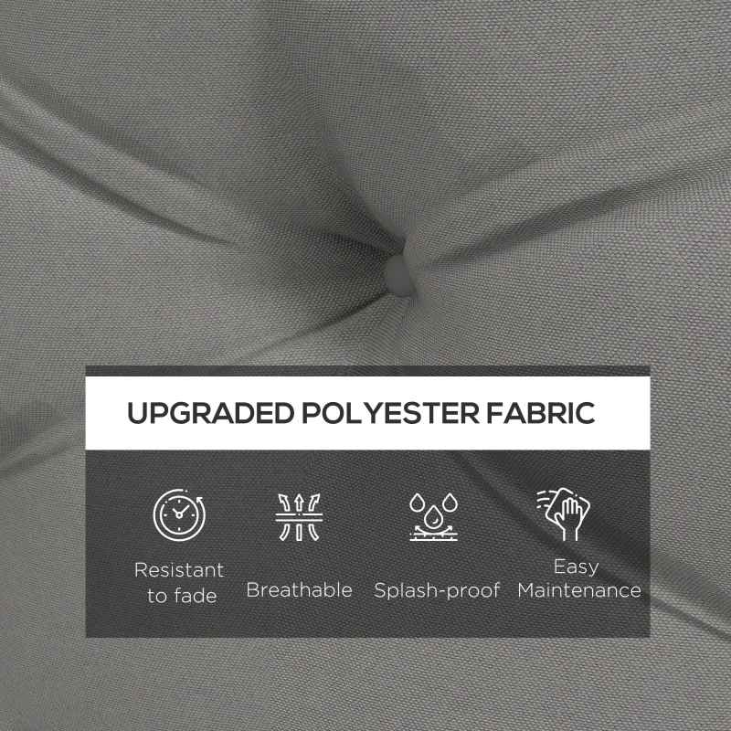 Outsunny 2 Seater Outdoor Seat Cushions Back Cushion for Pallet, Water Repellent Seat Pads, Light Grey