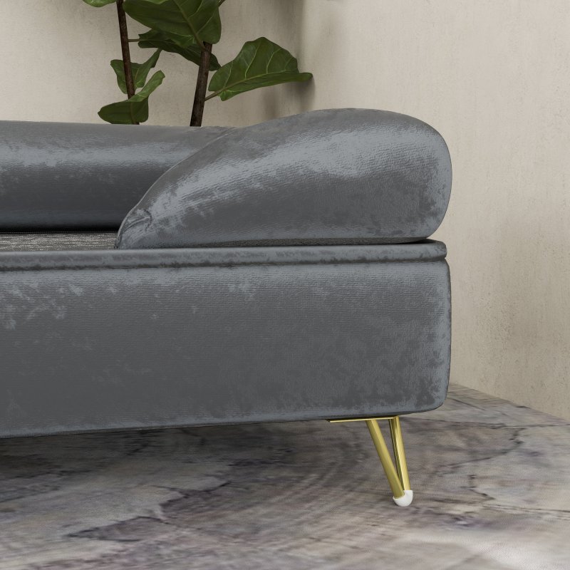 PawHut Dog Sofa Pet Couch Cat Chair with Removable Backrest, Soft Cushion, Washable Cover, for Small and Medium Sized Dogs, Grey