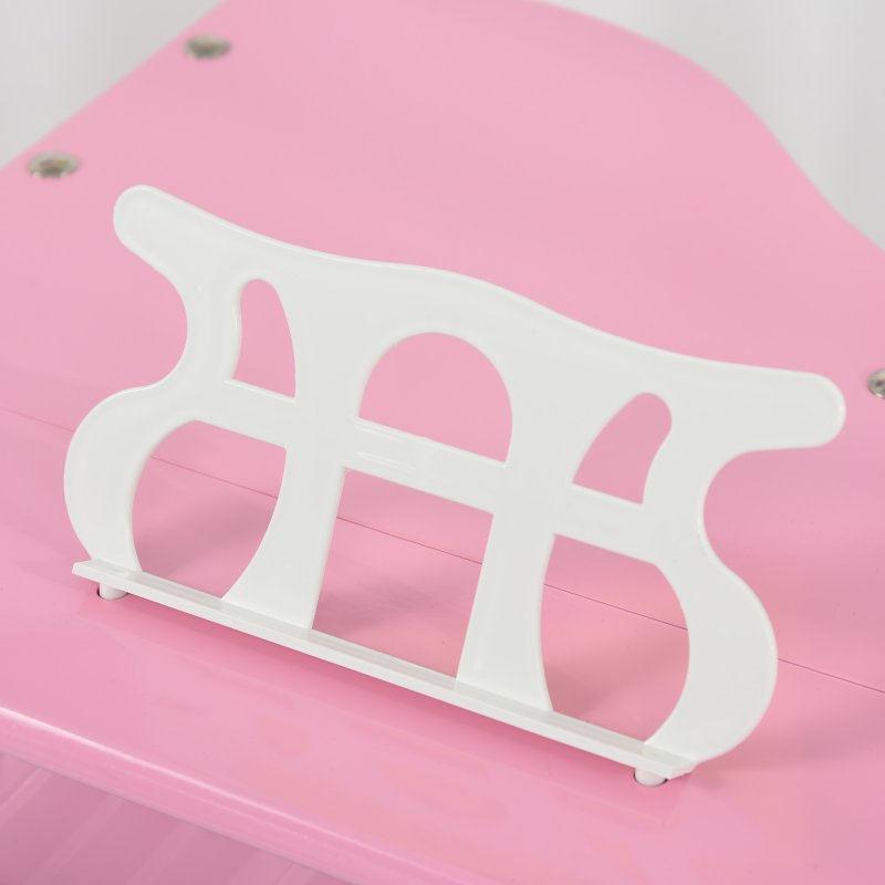 HOMCOM 30 Keys Kids Keyboard Piano Mini Piano Set Grand Piano with Music Stand and Bench Pink