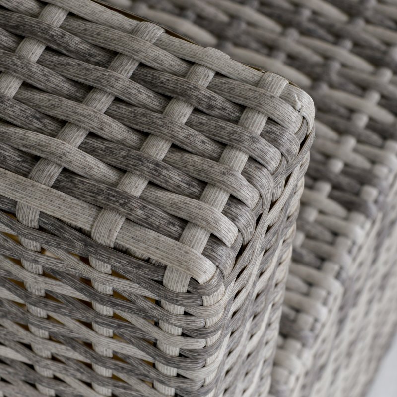 Outsunny Armless Rattan Garden Chair, Outdoor Rattan Chair with Cushions, PE Wicker Garden Furniture with Steel Frame, Adjustable Footpads for Garden, Terrace, Light Grey