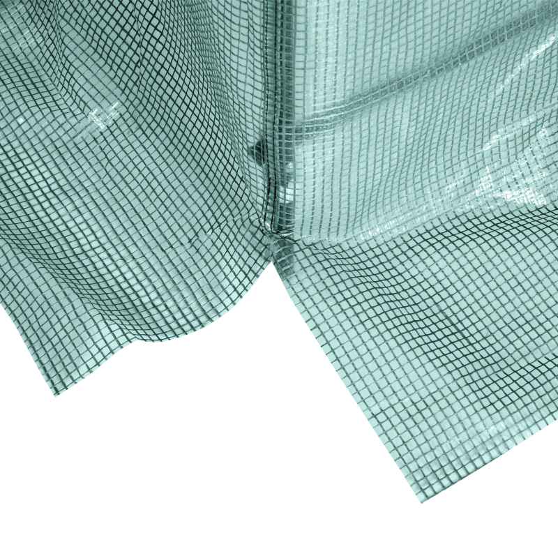 Outsunny Reinforced Walk In Polytunnel Greenhouse with Roll Up Door, Galvanised Steel Frame and Zipped Door Windows (2 x 2.5m), Green