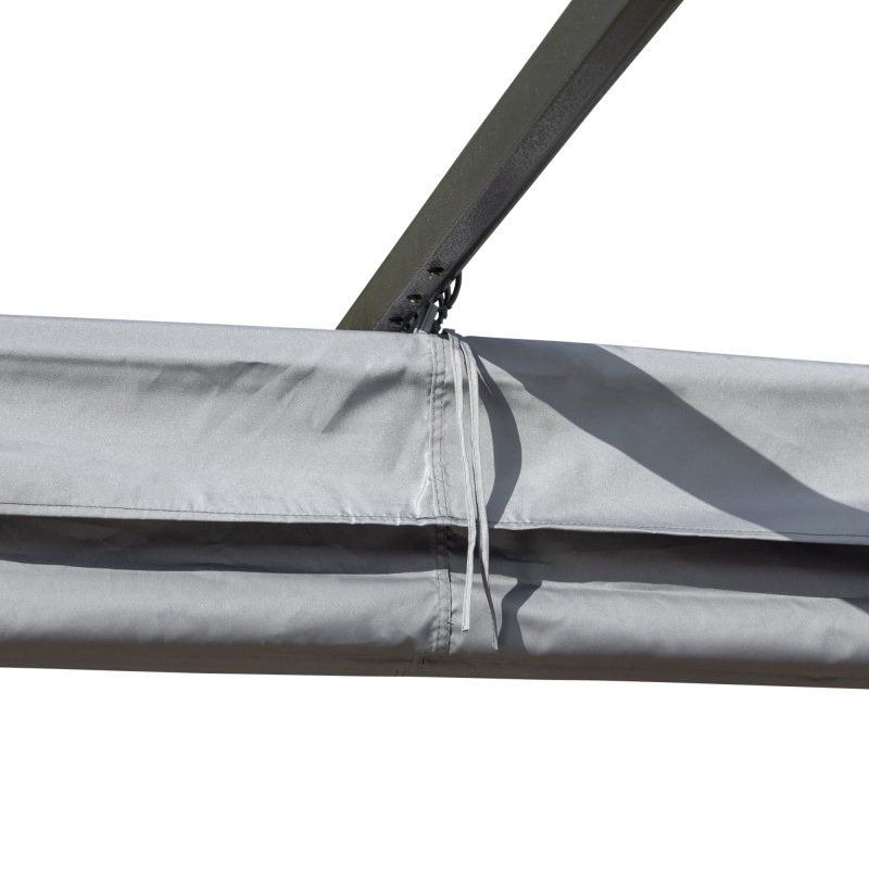 Outsunny 3 x 3(m) Metal Retractable Pergola, Garden Gazebo Metal Pergola Canopy Outdoor Sun Shade Shelter for Party BBQ, Grey