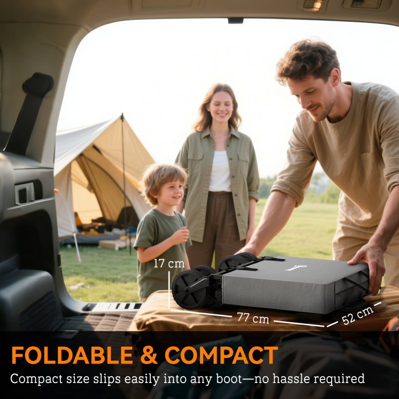 Outsunny 90L Festival Trolley on Wheels, Folding Camping Trolley Cart with Adjustable Handle, Portable for Outdoor, Garden, Shopping, Fishing, Dark Grey