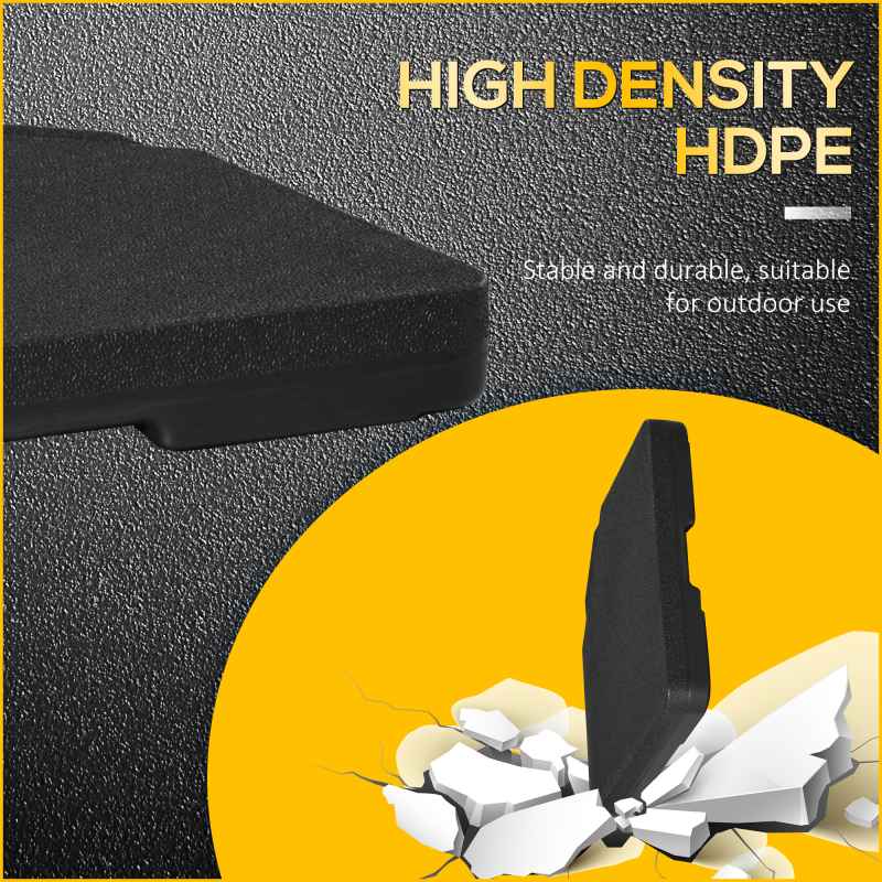 Outsunny Set of 4 Parasol Base Weights, Umbrella Weight Set for Banana Hanging Cantilever Umbrella, Can Be Filled with Sand or Water, Black
