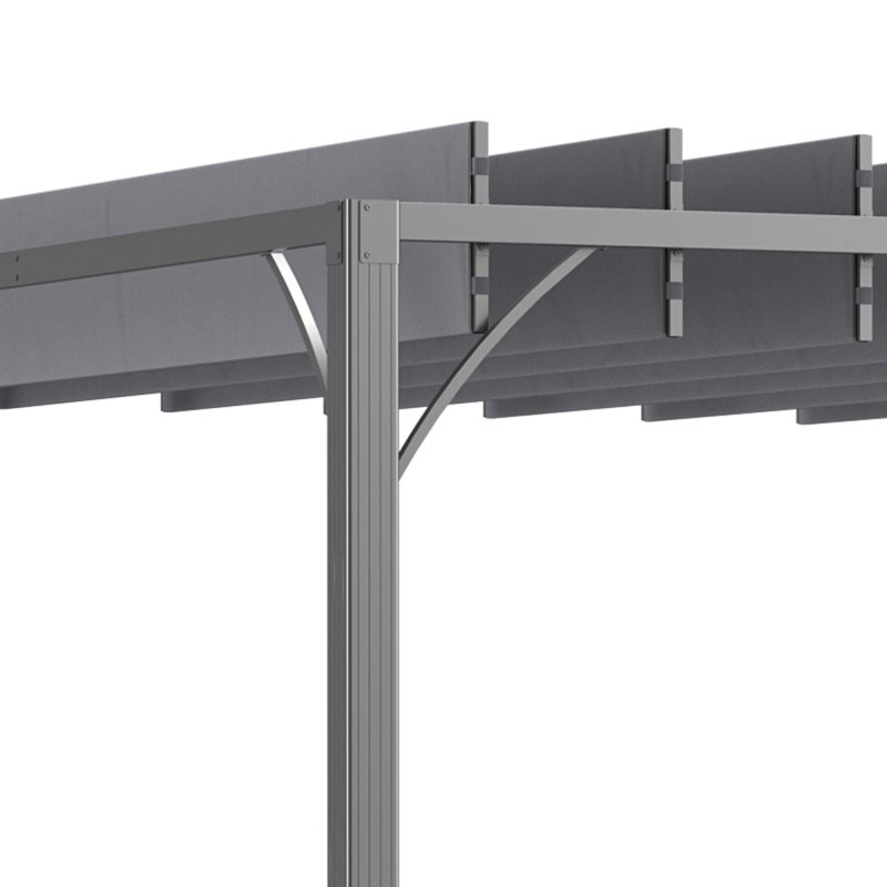Outsunny 3 x 3(m) Outdoor Louvered Pergola with Adjustable Roof, AluminIum Patio Gazebo Canopy with Ground Stakes for Patio, Lawn, Garden, Grey