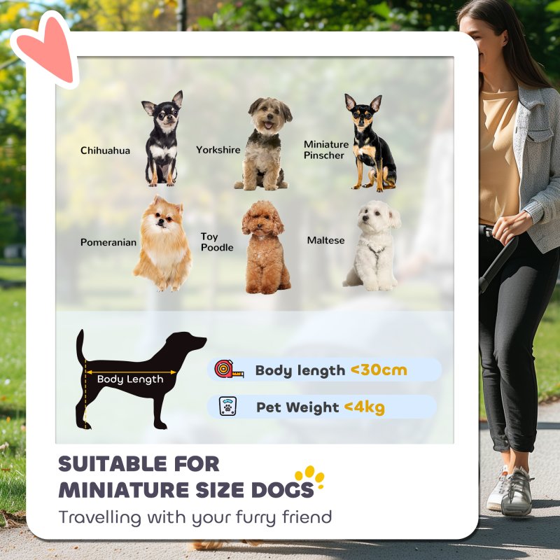 PawHut Pet stroller for Miniature Dogs, Foldable Dog Stroller with Shoulder Strap, 4 Wheels Pet Pram with Storage Bag, Cup Holder, Dark Blue